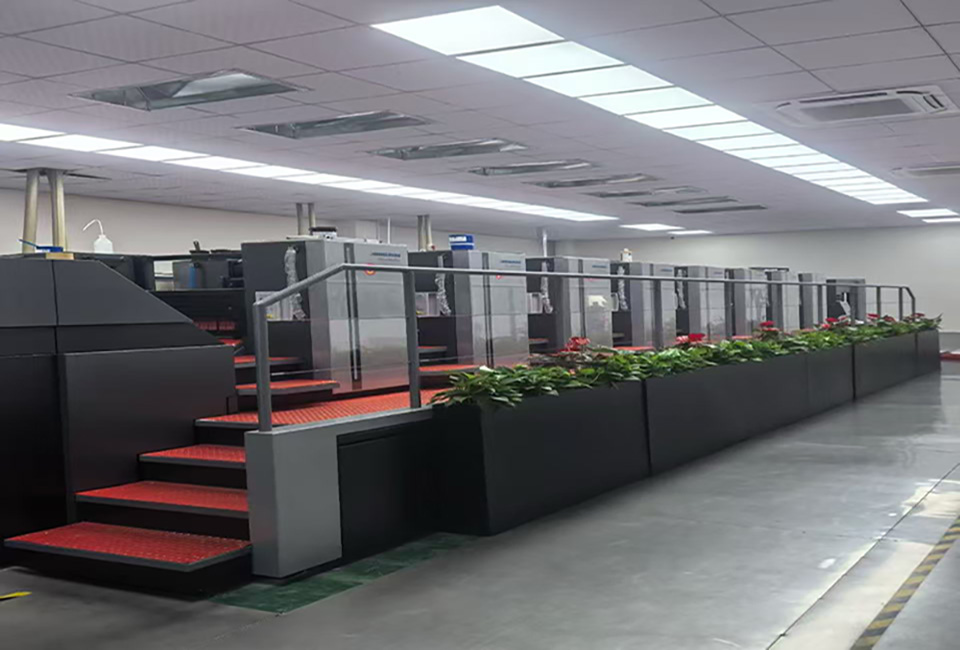 Heidelberg CX-104 7C+L UV offset press for premium packaging printing, 7 printing units plus coating tower, installed at Color Creative Packaging China factory